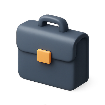 3D Render of a Modern Briefcase Icon