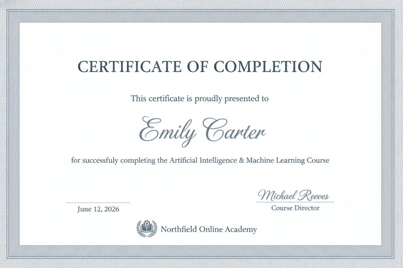 Elegant certificate of completion
