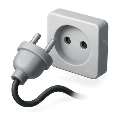3D Electric Plug Icon with Socket Design