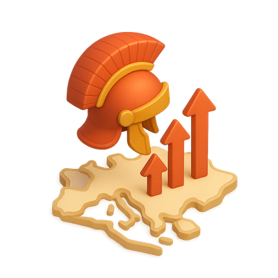 3D Icon Representing Roman Empire Expansion