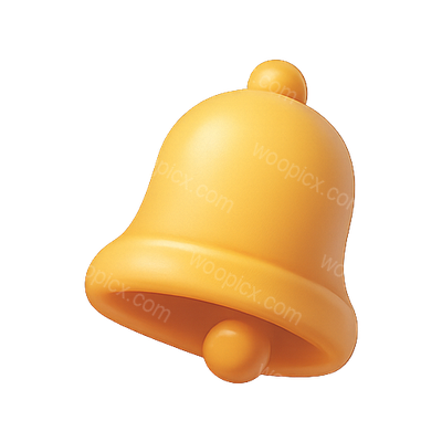 3D Rendered Orange Bell Icon