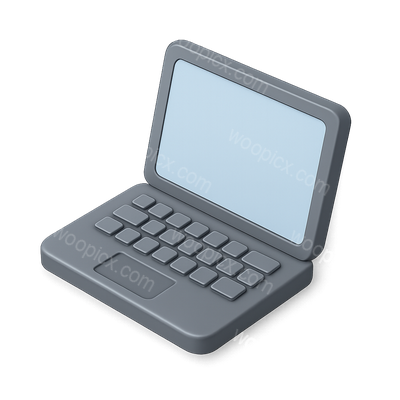 Stylish 3D Laptop Icon Design with Isometric View
