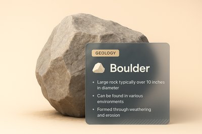 3D Illustration of a Boulder with Geology Information