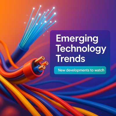 Vibrant Graphic on Emerging Technology Trends with Cables
