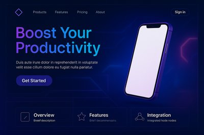 Levitation of a Purple Phone in Neon Futuristic Style