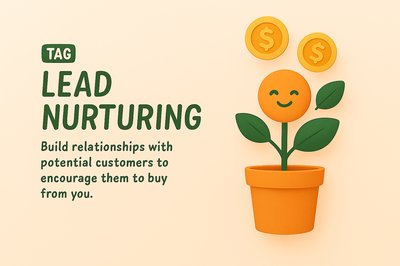 Conceptual Illustration of Lead Nurturing with Plant Motif