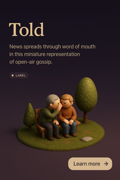 Miniature 3D Scene of Gossiping Characters in Dark Background