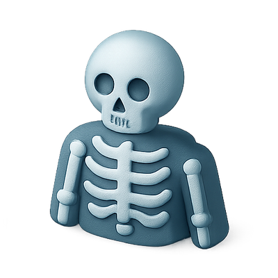 Stylized Skeleton Figurine with Soft Colors