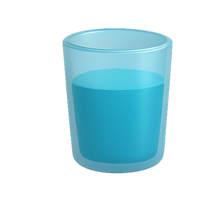 Transparent Glass with Blue Liquid