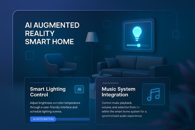 Futuristic AI Augmented Reality Smart Home Interior