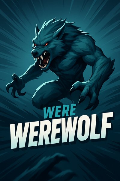 Dynamic Werewolf Illustration with Bold Typography