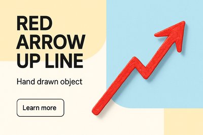 Modern Corporate Growth Graphics with Red Arrow and Typography