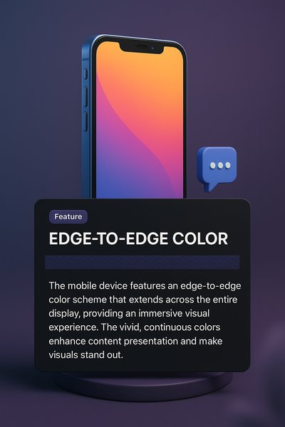 Mobile Device Features Showcase with 3D Design