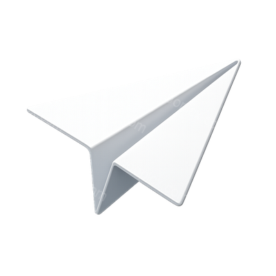 Stylized 3D Paper Airplane Icon with Isometric View
