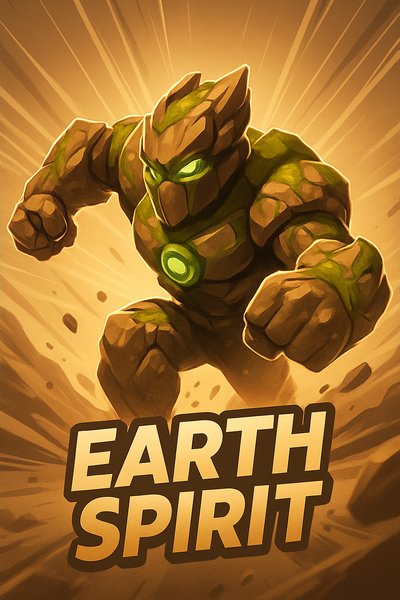 Dynamic Earth Spirit Illustration with Neon Glow Effects