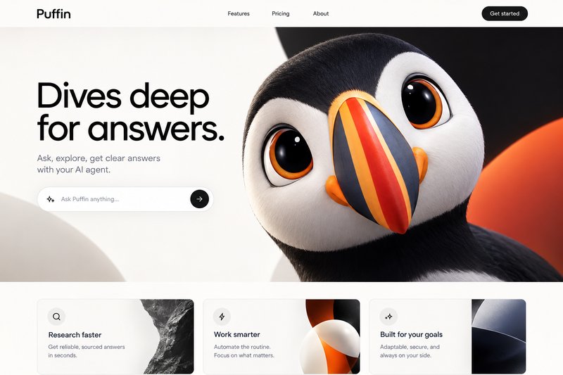 Engaging AI agent landing page