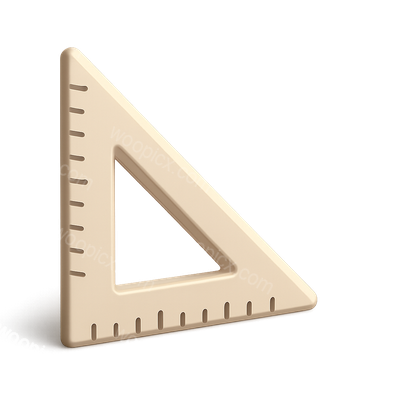 3D Isometric Set Square Icon with Volumetric Effect