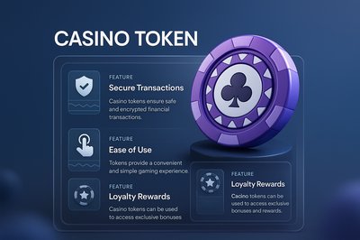 3D Casino Token Design with Feature Highlights
