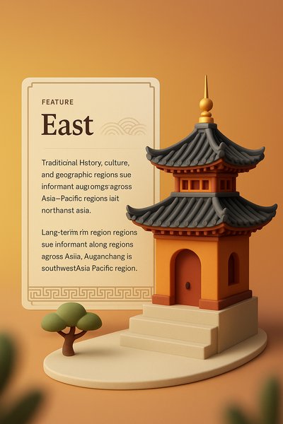 3D Illustration Representing Eastern Culture and Architecture