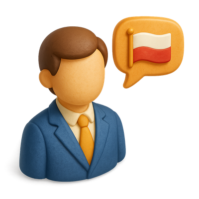 Isometric 3D Ambassador Icon with Speech Bubble