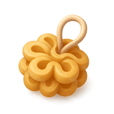 3D Loofah Sponge Icon in Volumetric Design