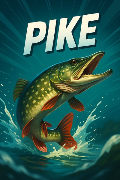Dynamic Illustration of a Pike in Action