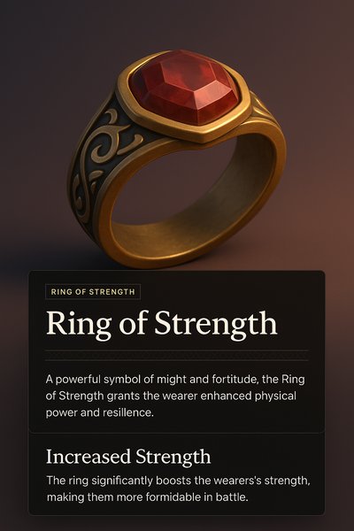 3D Illustration of the Ring of Strength with Detailed Description