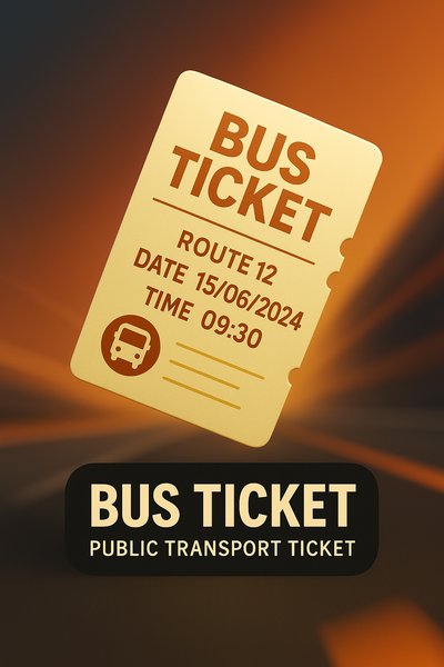 Stylized Bus Ticket Design for Public Transport
