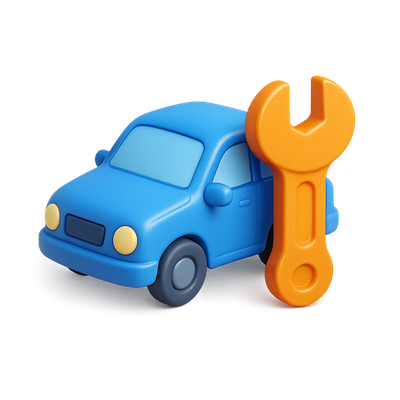 Colorful 3D Auto-Repair Icon with Wrench