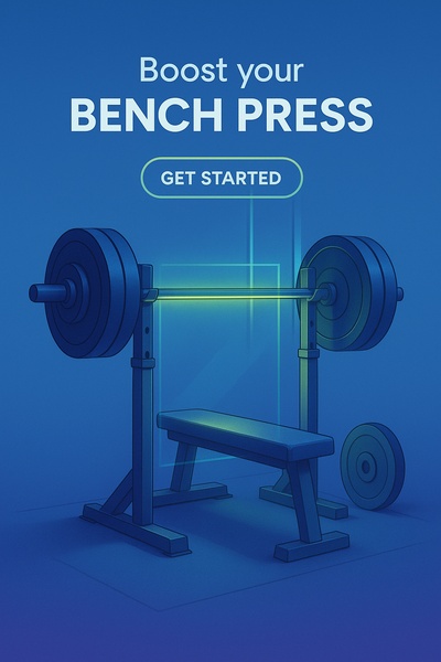 Glowing Bench Press Scene with Neon Accents