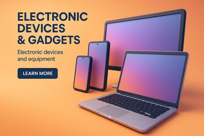 Modern Electronic Devices and Gadgets Showcase