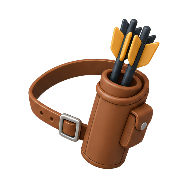 Leather bow quiver with belt