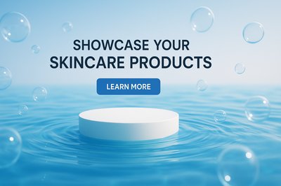 Promotional Skincare Products Showcase Graphic