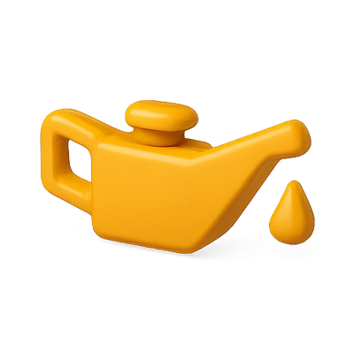 3D Render of a Yellow Oil Can with Drip