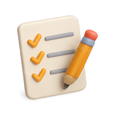 Stylized Checklist Icon with Pencil