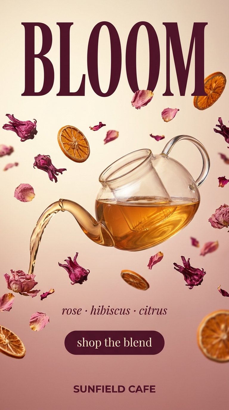 delicate floral tea infusion