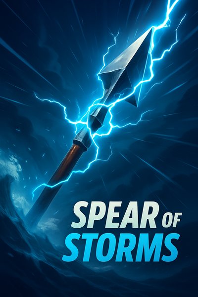 Dynamic Spear of Storms Illustration with Electric Effects