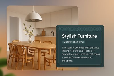Stylish Modern Kitchen and Dining Room with Elegant Furniture