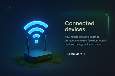 Realistic 3D Scene with Neon Accents and Router Design