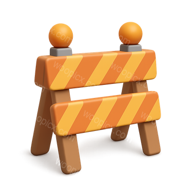 3D Blockade Icon with Isometric Design and Volumetric Style