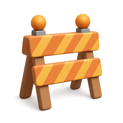3D Blockade Icon with Isometric Design and Volumetric Style