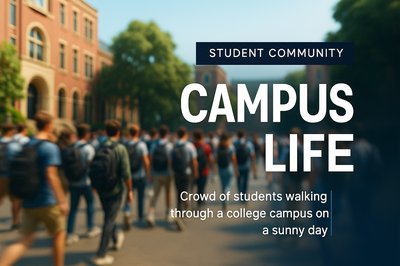 Dynamic College Campus Day with Students in Motion