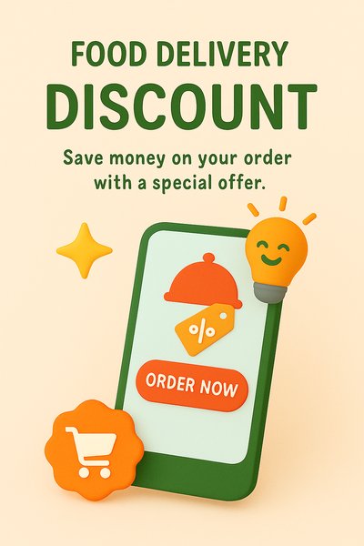 Promotional Food Delivery Discount Graphic