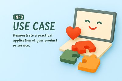 3D Illustration of a Laptop with Puzzle Pieces Representing Use Cases