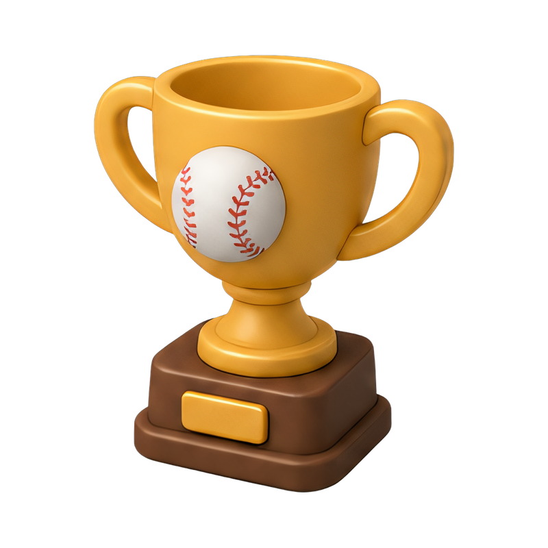 shiny baseball trophy award