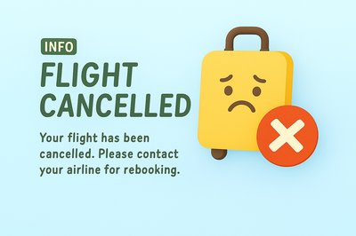 Informative Graphic on Flight Cancellation with Illustrative Elements