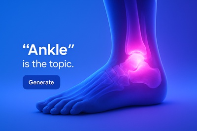 Neon Pink Ankle Glow Composition with Blue Background