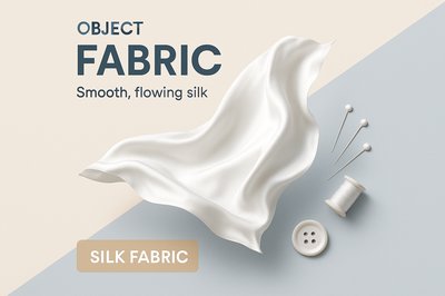 Elegant Display of Flowing White Silk Fabric