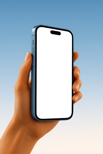 Smartphone Held Against a Gradient Background