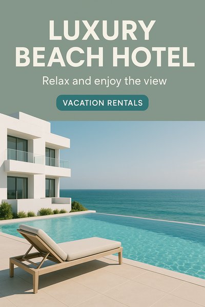 Luxury Beach Hotel Promotional Image for Vacation Rentals